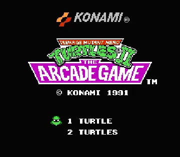 Teenage Mutant Hero Turtles II - The Arcade Game (Europe) screen shot title